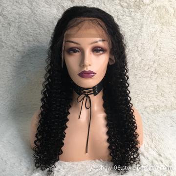 Wholesale Kinky Jerry Deep Curly Front Lace Human Hair Wig Natural Long Raw Brazilian Hair Full Front Lace Wig For Women